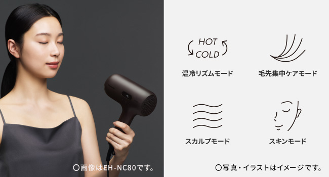 4つのモードを使い分けて地肌や肌にも、うるおいを画像