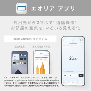 パナソニック 「工事代金別」 8畳向け 自動お掃除付き 冷暖房インバーターエアコン Eolia(エオリア) Xシリーズ Xシリーズ CS-X255D-W-S-イメージ17